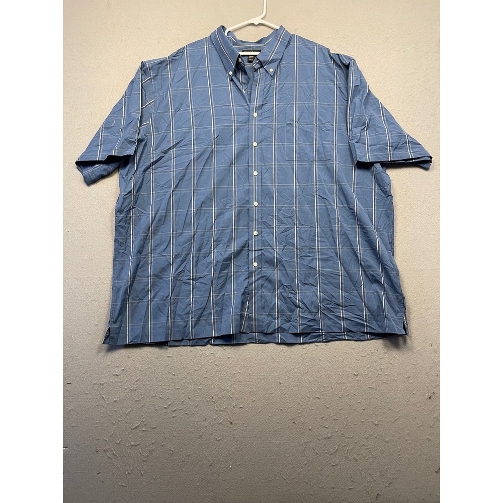 Dockers Premium Shirt 100% Cotton Blue Plaid 4XLT Mens